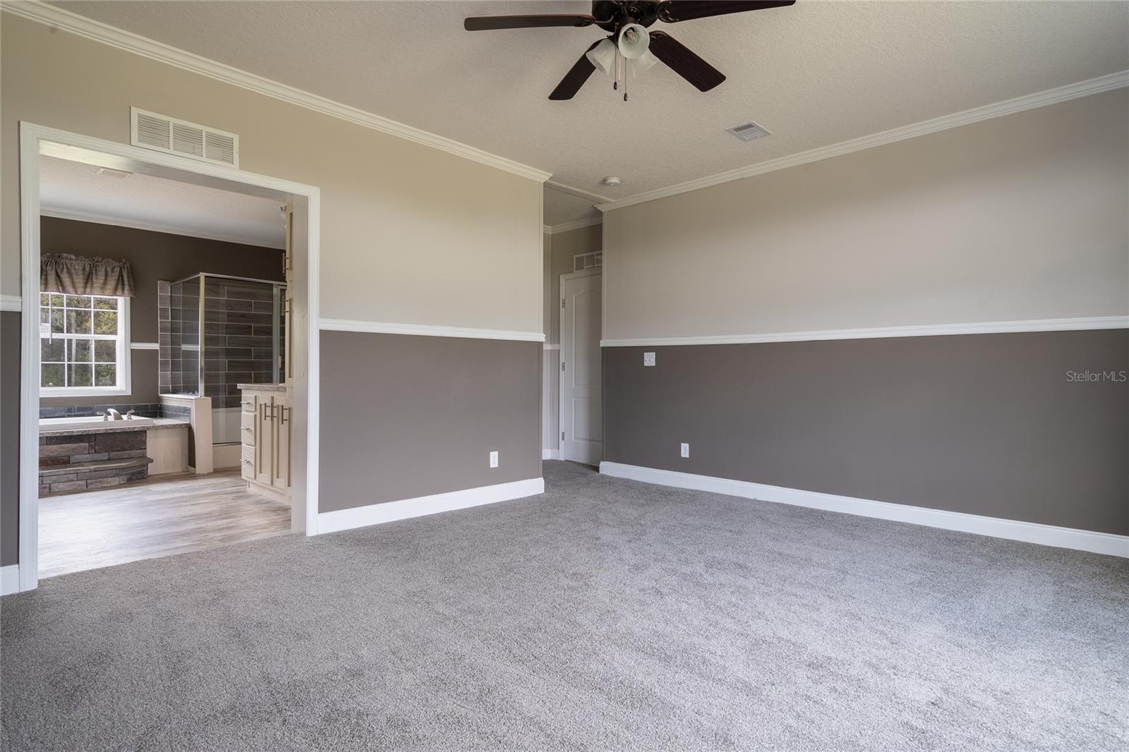 Owner's Suite towards private bath and entrance.