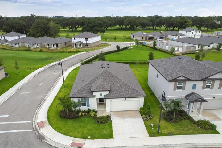 Overhead exterior front view