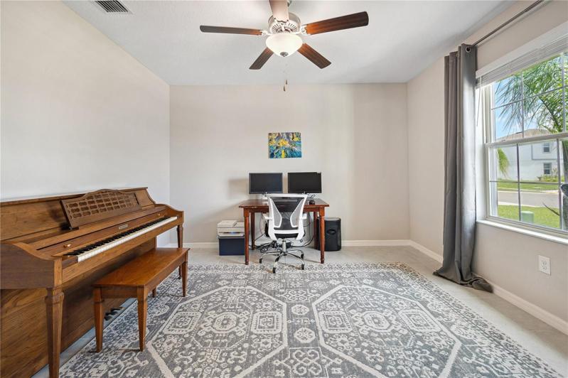 Office at front of the home