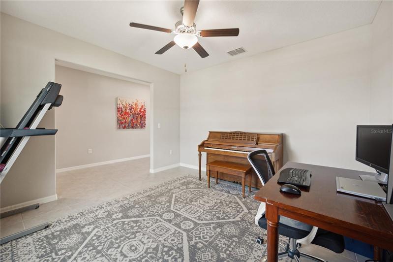 Office at front of the home
