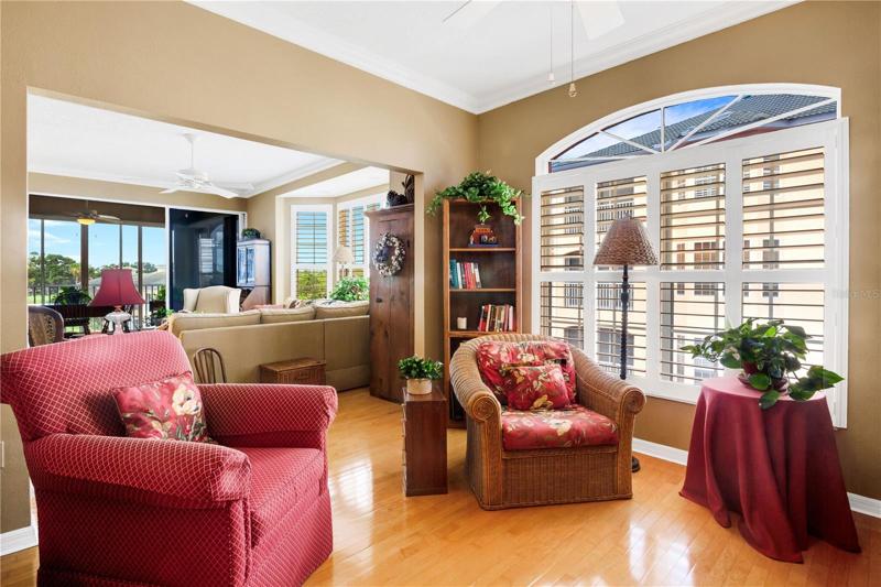 Den showing the living room.