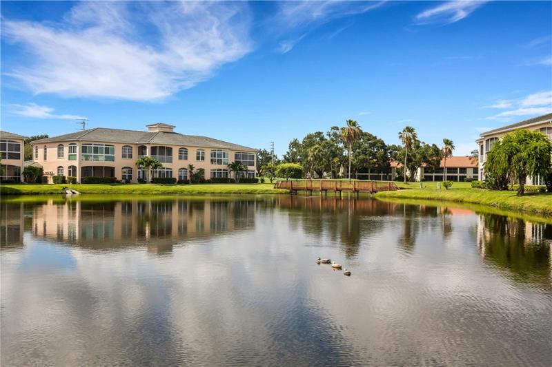 Lake just beyond the pool. This can be seen from the unit's Florida room.