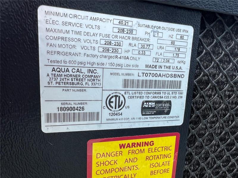 A/C UNIT LABEL
