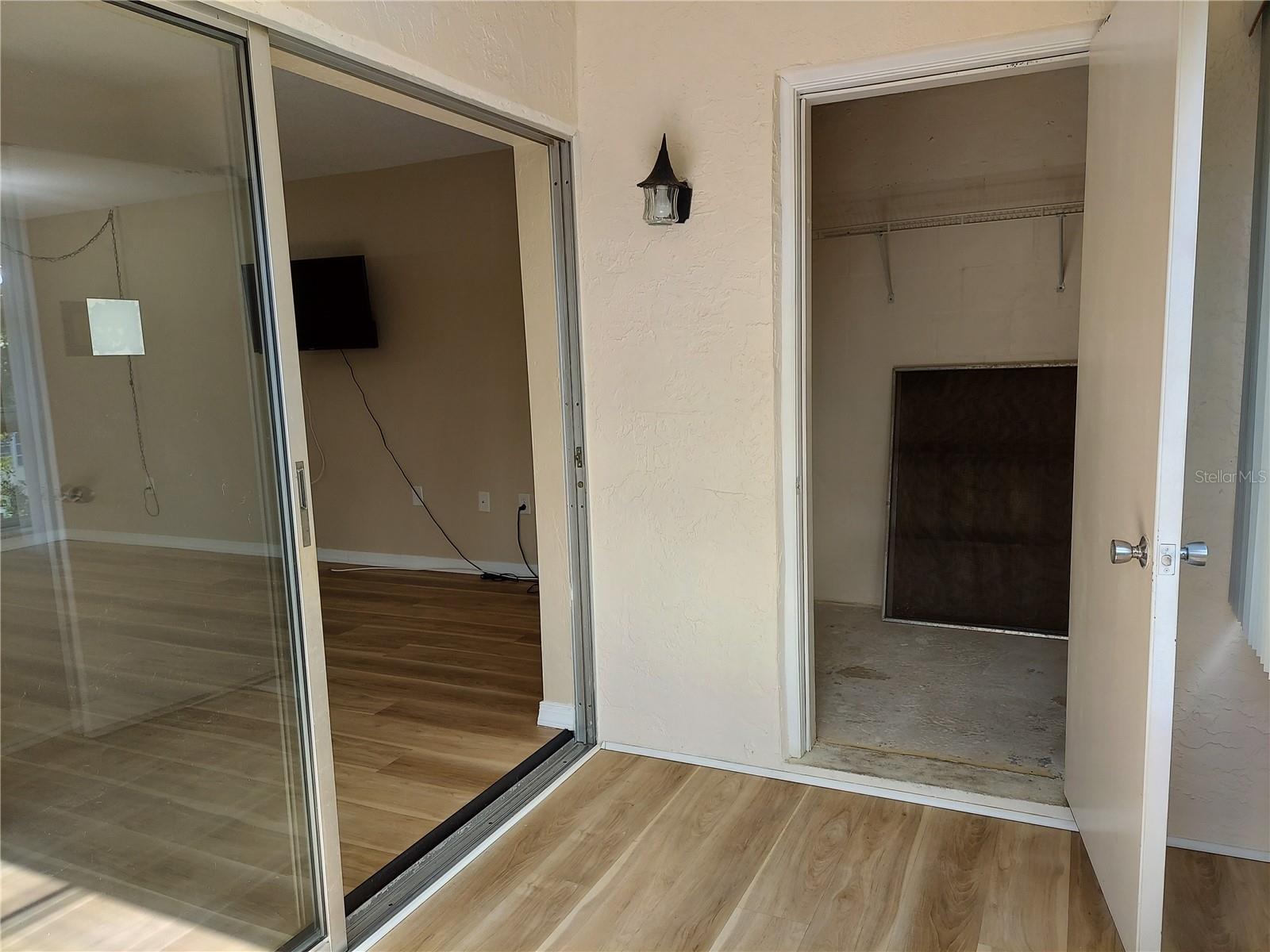 view of into living area and walk in storage