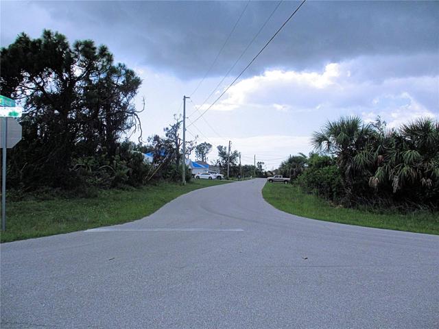 View down Barnwood Lane across from lot.