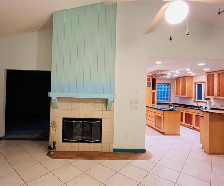 As you walk into this beautiful home, the fireplace is to the left in the Great Room