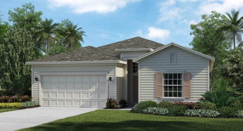 Artist rendering; illustration only; colors, features, and garage orientation will differ.