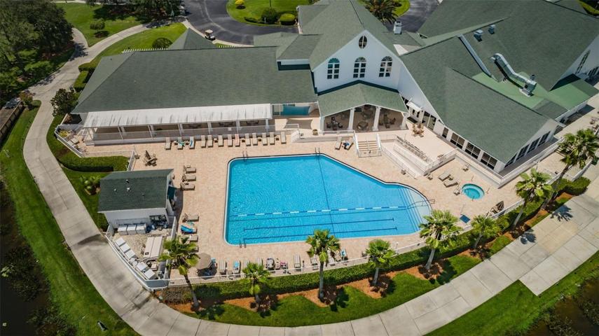 Aerial view of communtiy pool