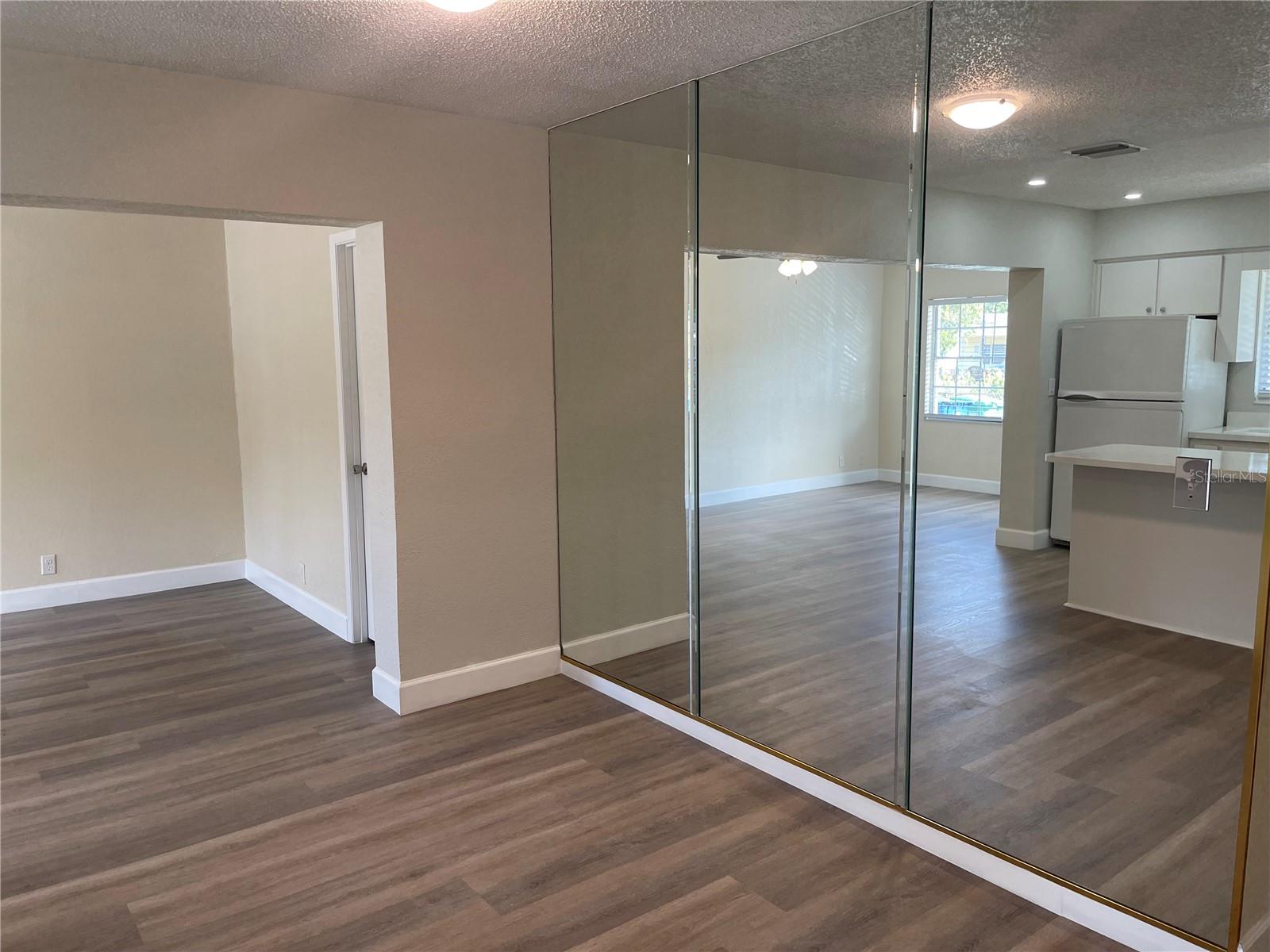 Mirror in dinning area