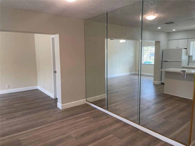 Mirror in dinning area