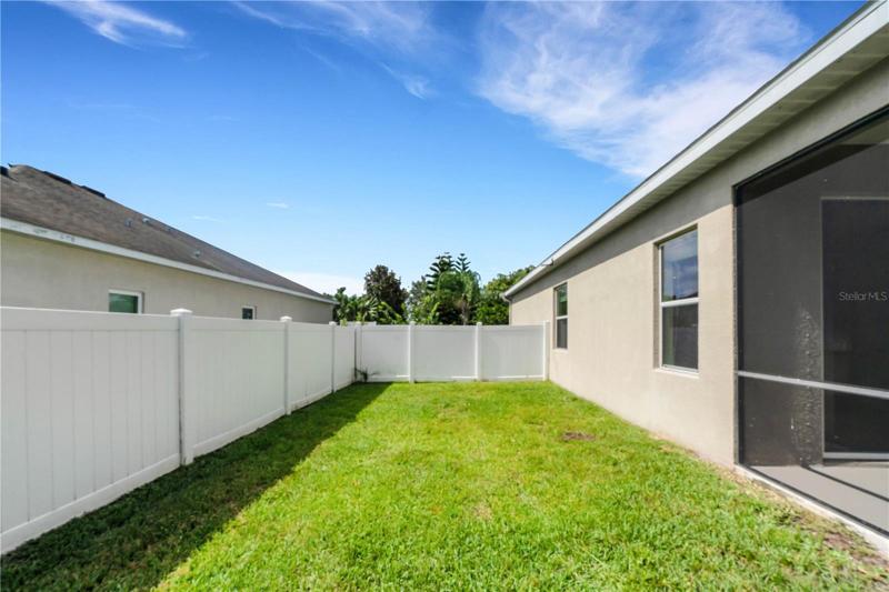 Fenced back yard