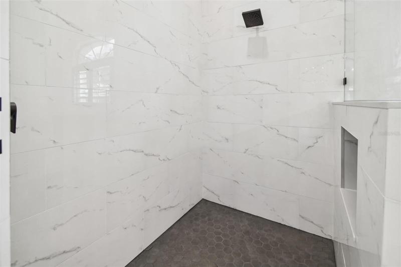 Primary bathroom shower stall