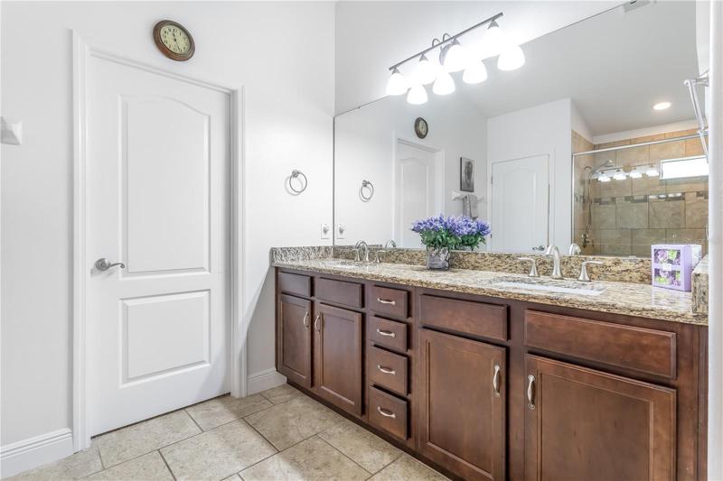 Master Bathroom with Double Vanity and Closet in Bathroom