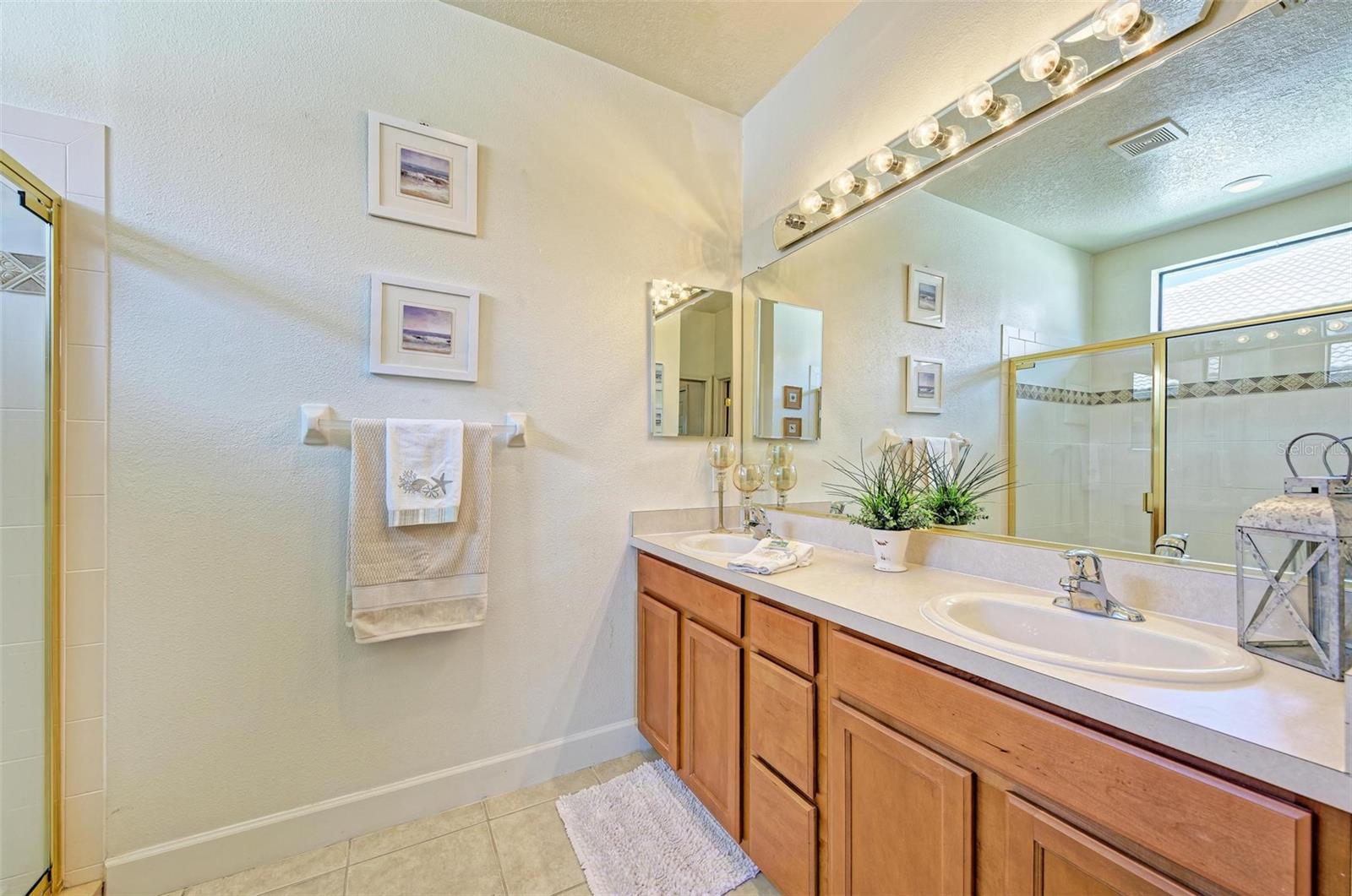 Master Bath with large vanity & two sinks.