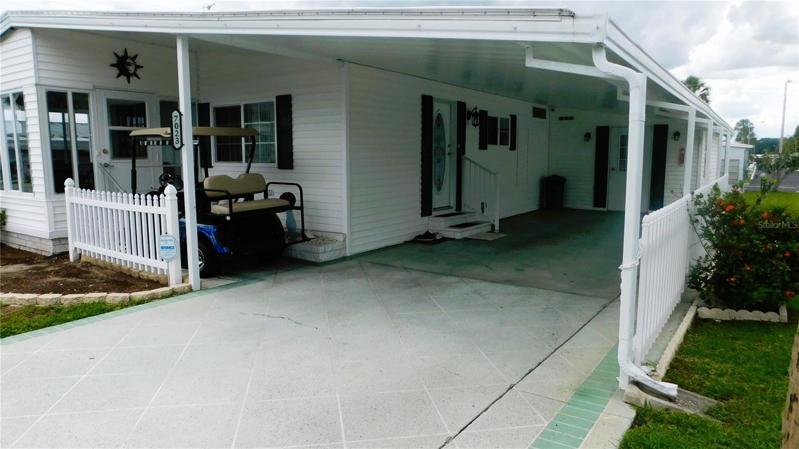 Painted driveway on this home.