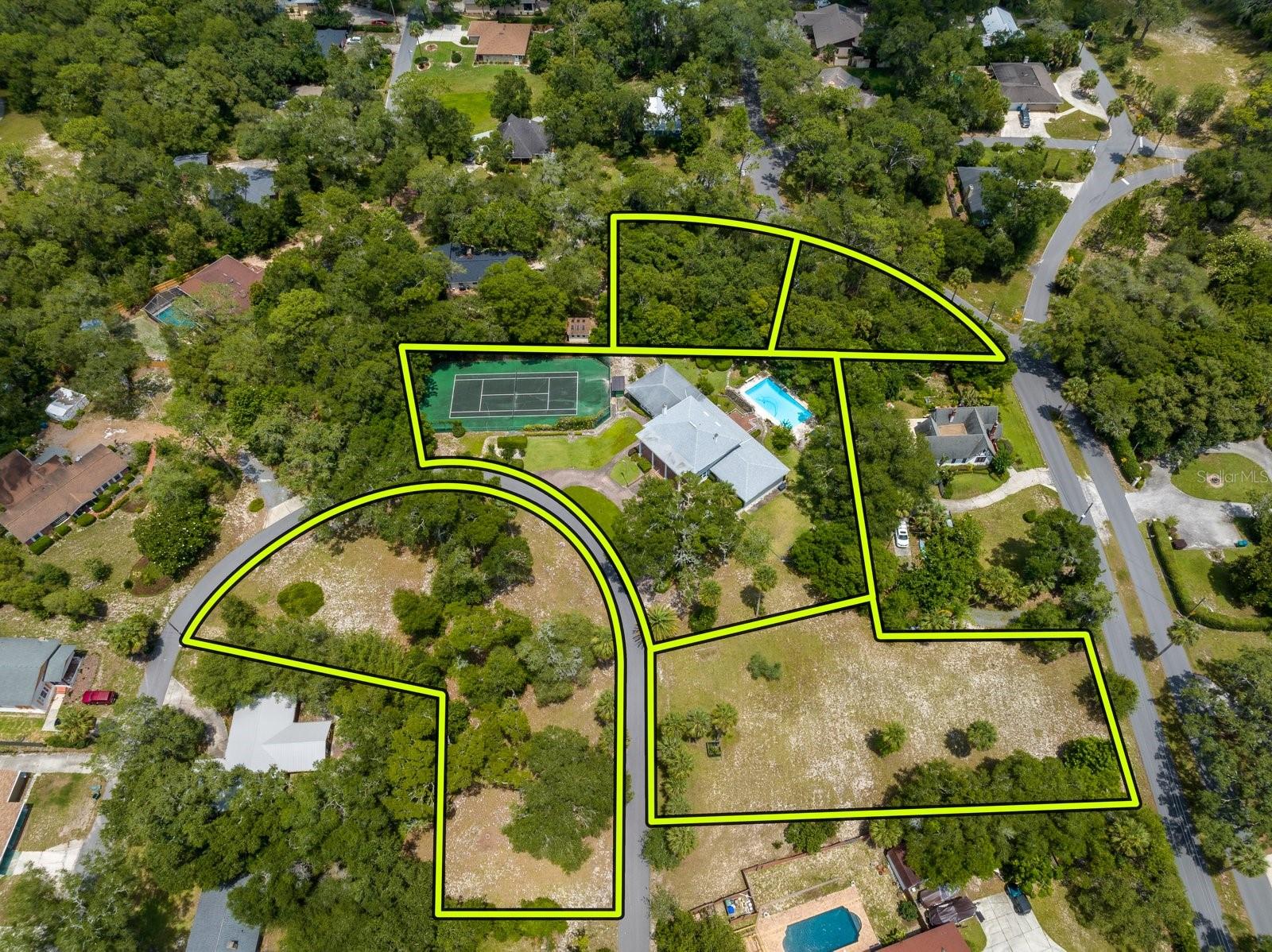 Aerial View of 205 Barrington 1 acre parcel