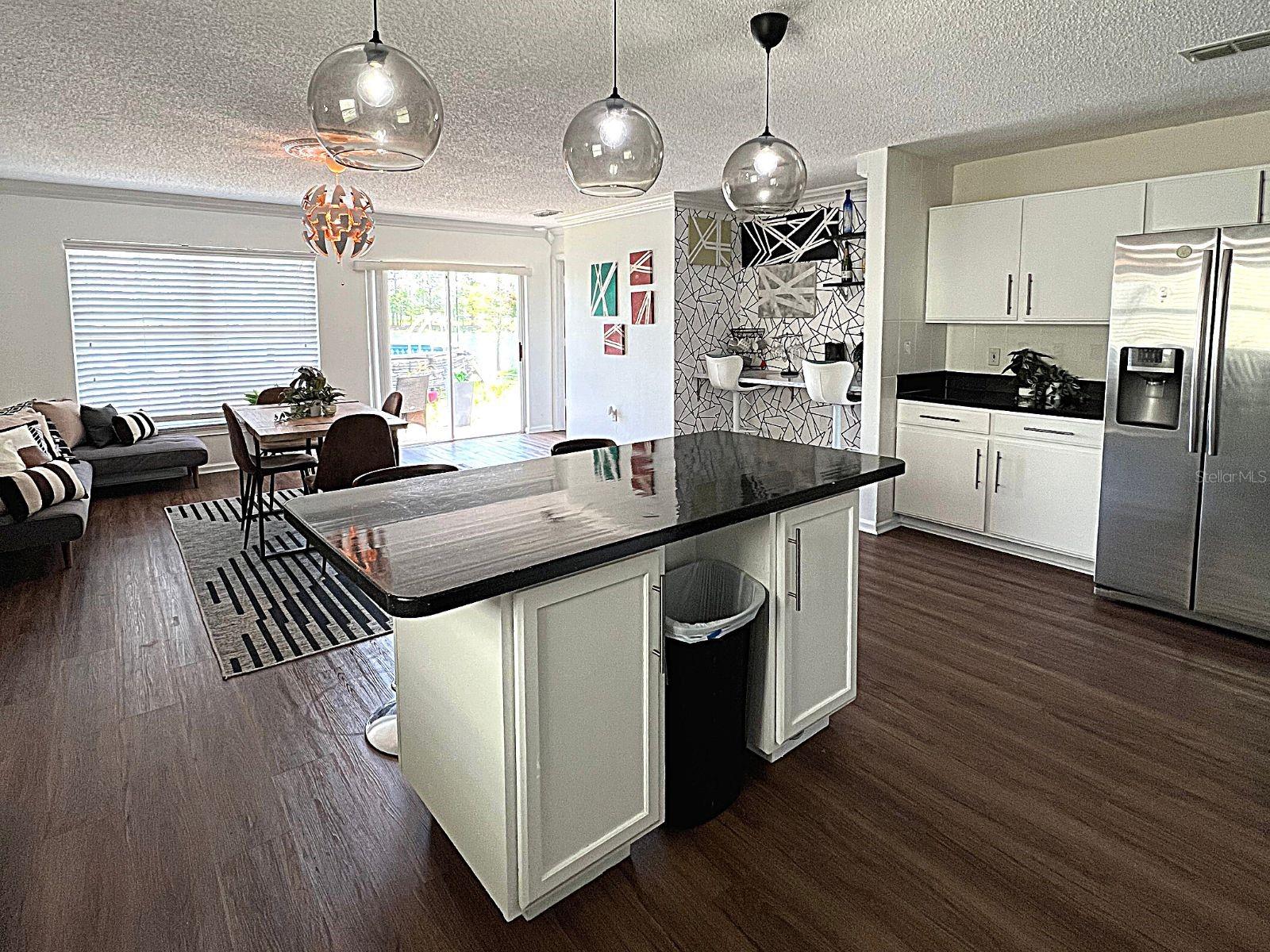 Kitchen open to Family Room