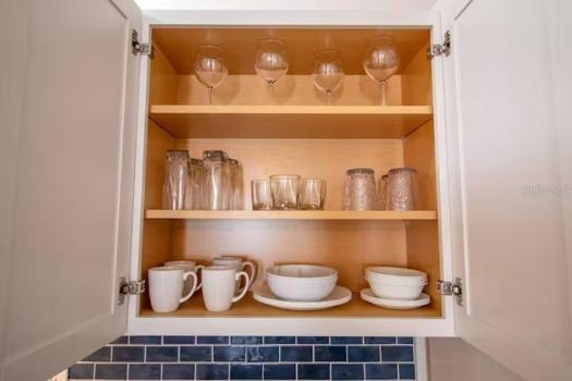 Glasses, cups, plates