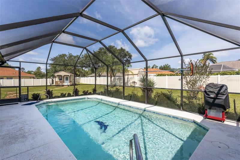 Solar heated saltwater pool. New pump and filter.