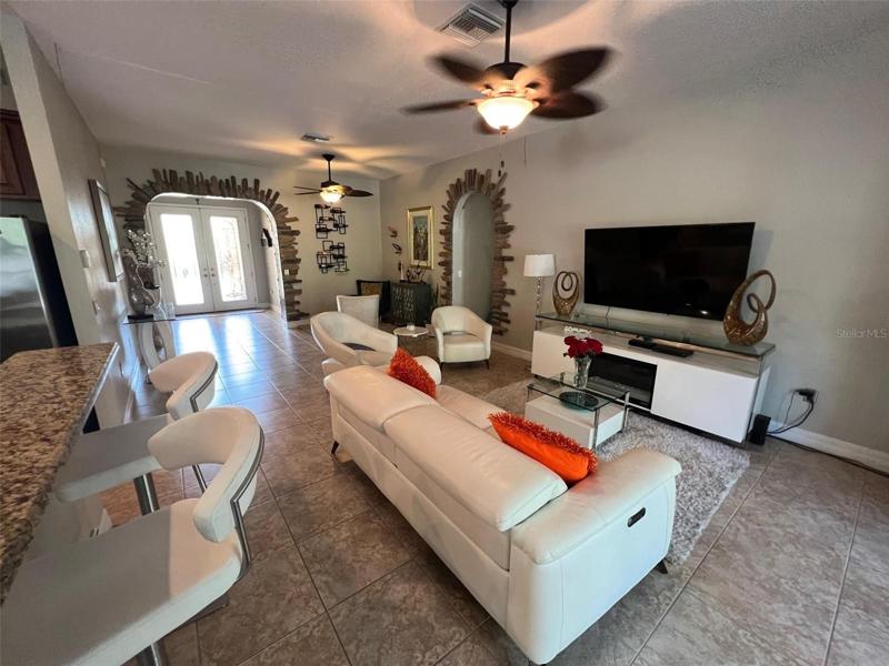 Living room and Dining room