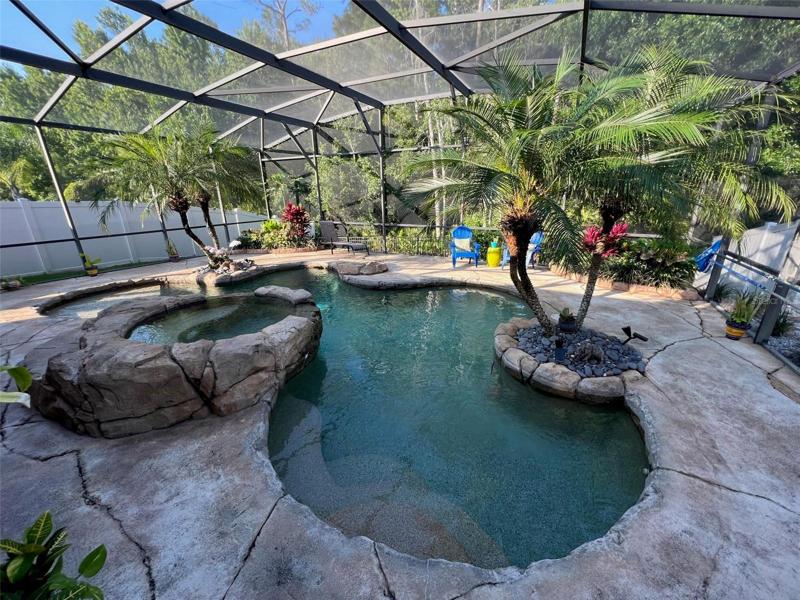 Pool and backyard