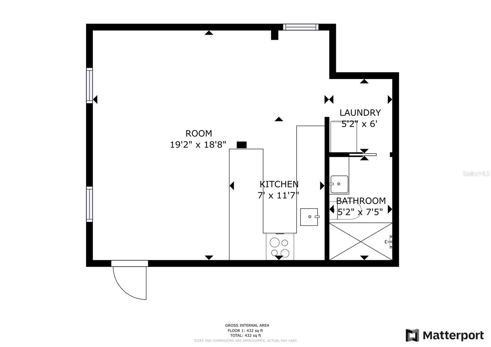 Downstairs apartment floorplan