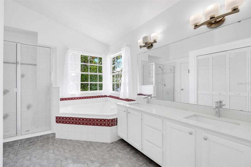 Master Bath with Dual vanities, Bath and separate Shower
