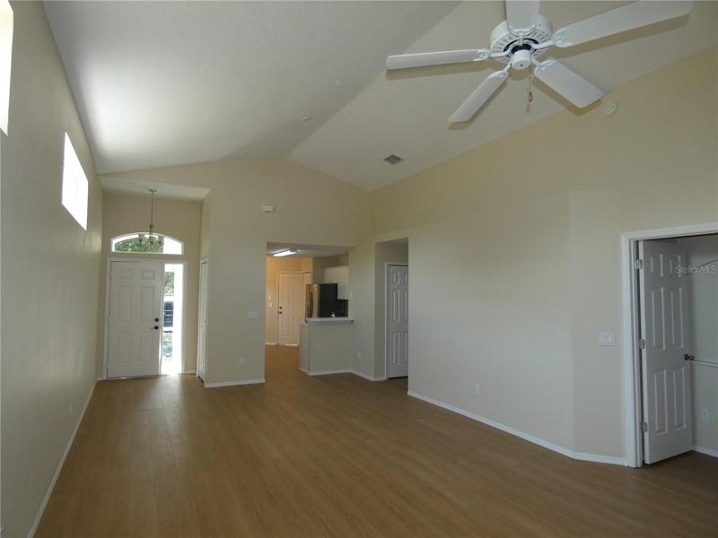 Living area looking back at front entry