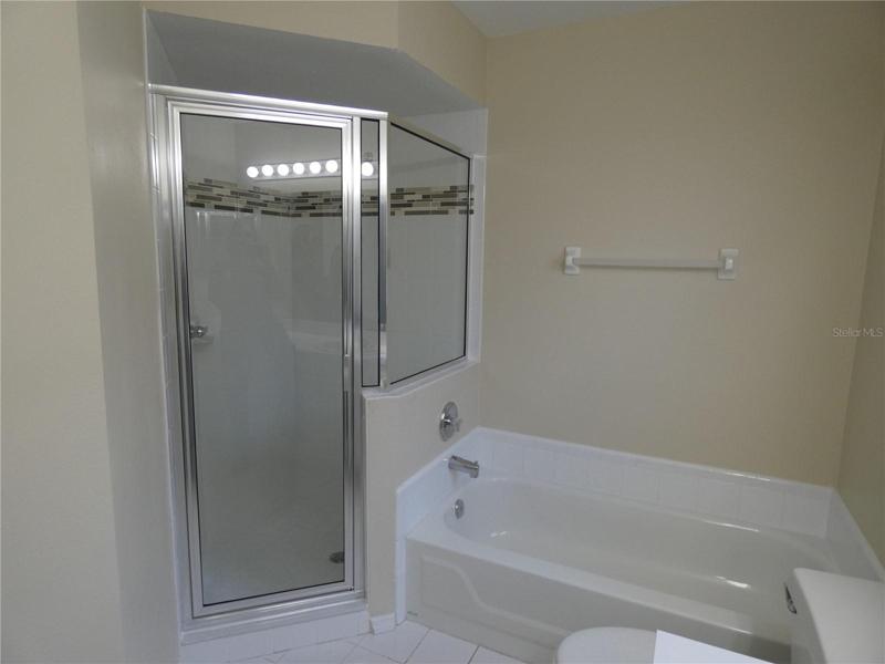 Master shower updated with new glass enclosure