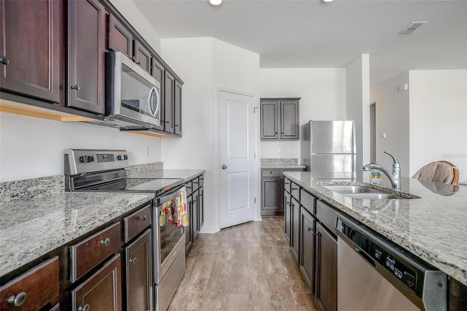 Granite countertops and stainless-steel appliances