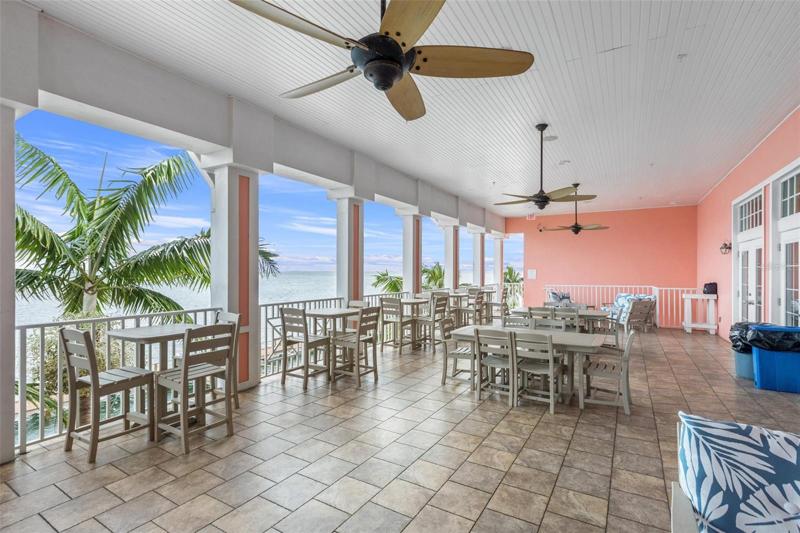 Community yacht club balcony over looking Tampa Bay.