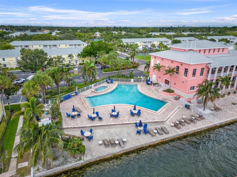 Resort style pool, spa and yacht club.