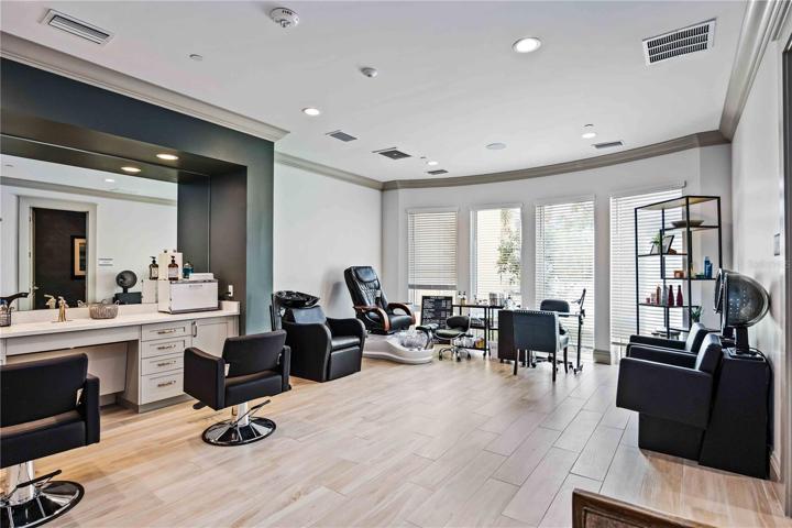 Salon located in the clubhouse