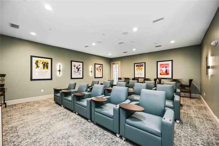 Movie night in the theater located in the clubhouse