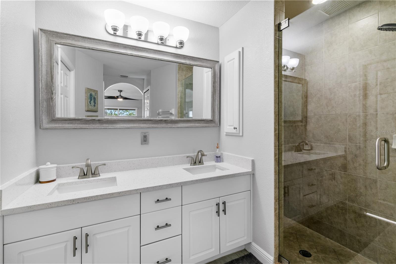 Master Bath with glass shower door