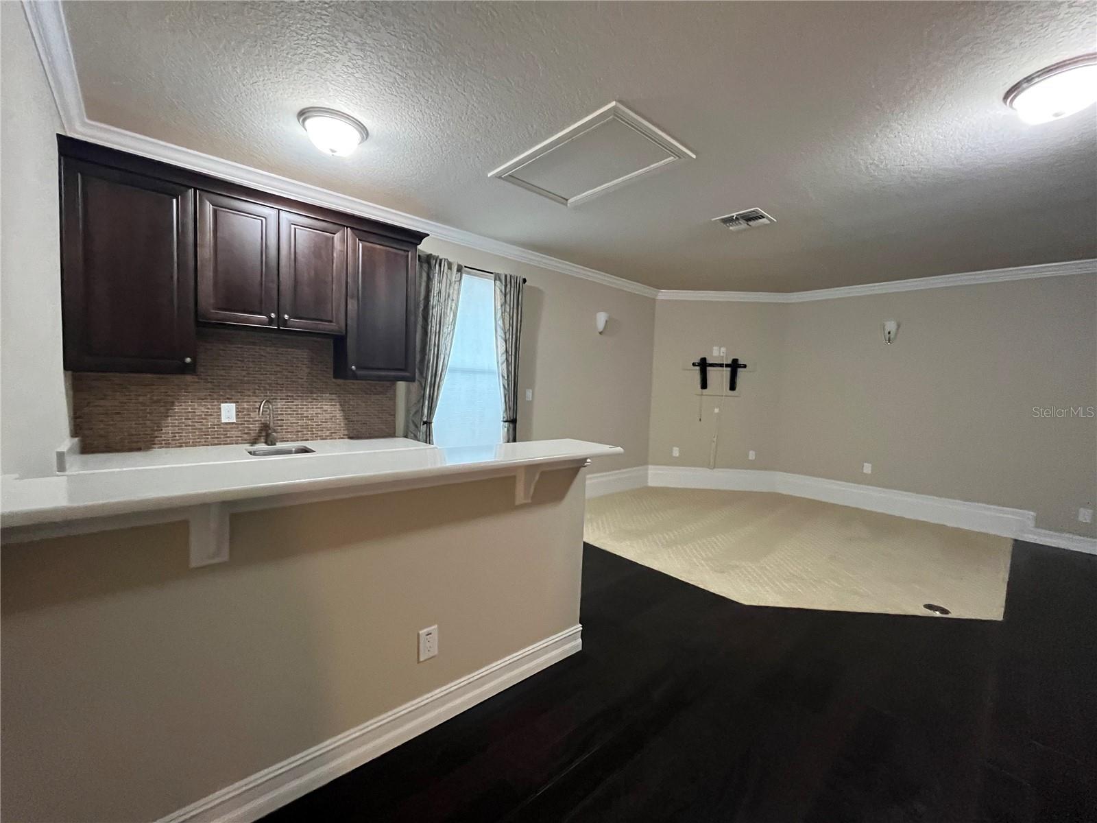 Carpeted Media Area in the Bonus Room