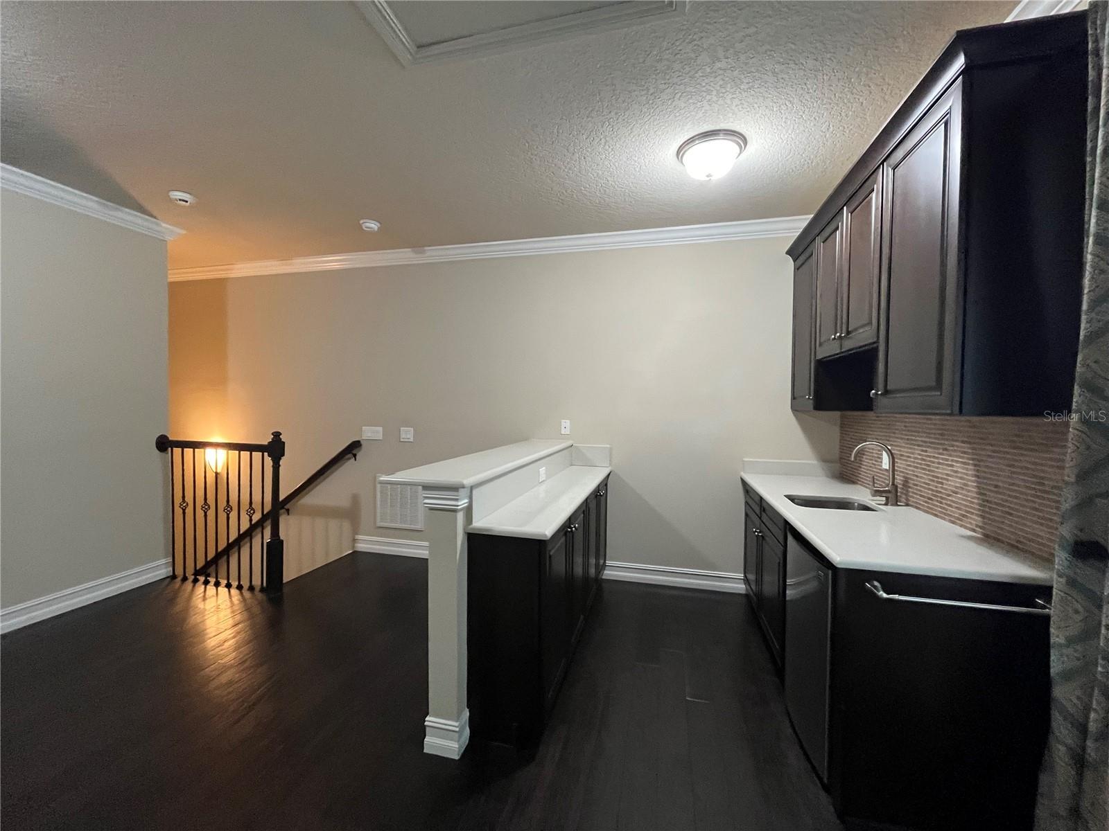 Bonus Room has a Wet Bar with a Mini Fridge