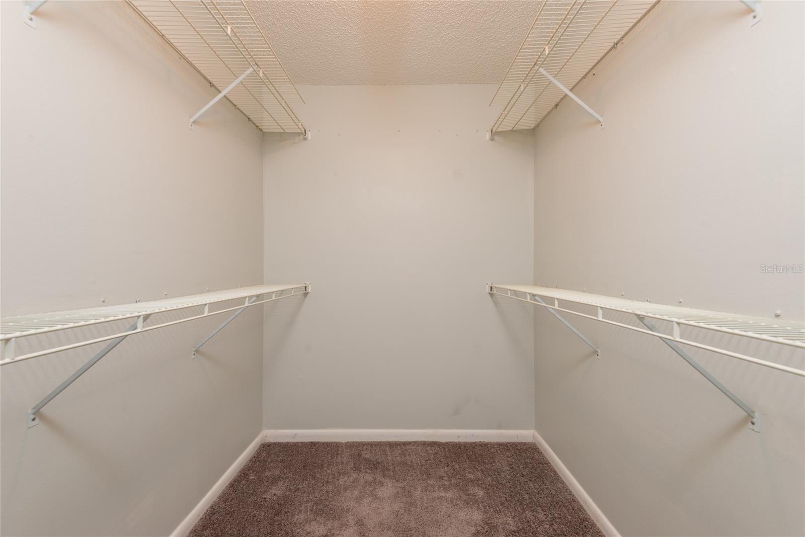 Large walk in closet in master bedroom