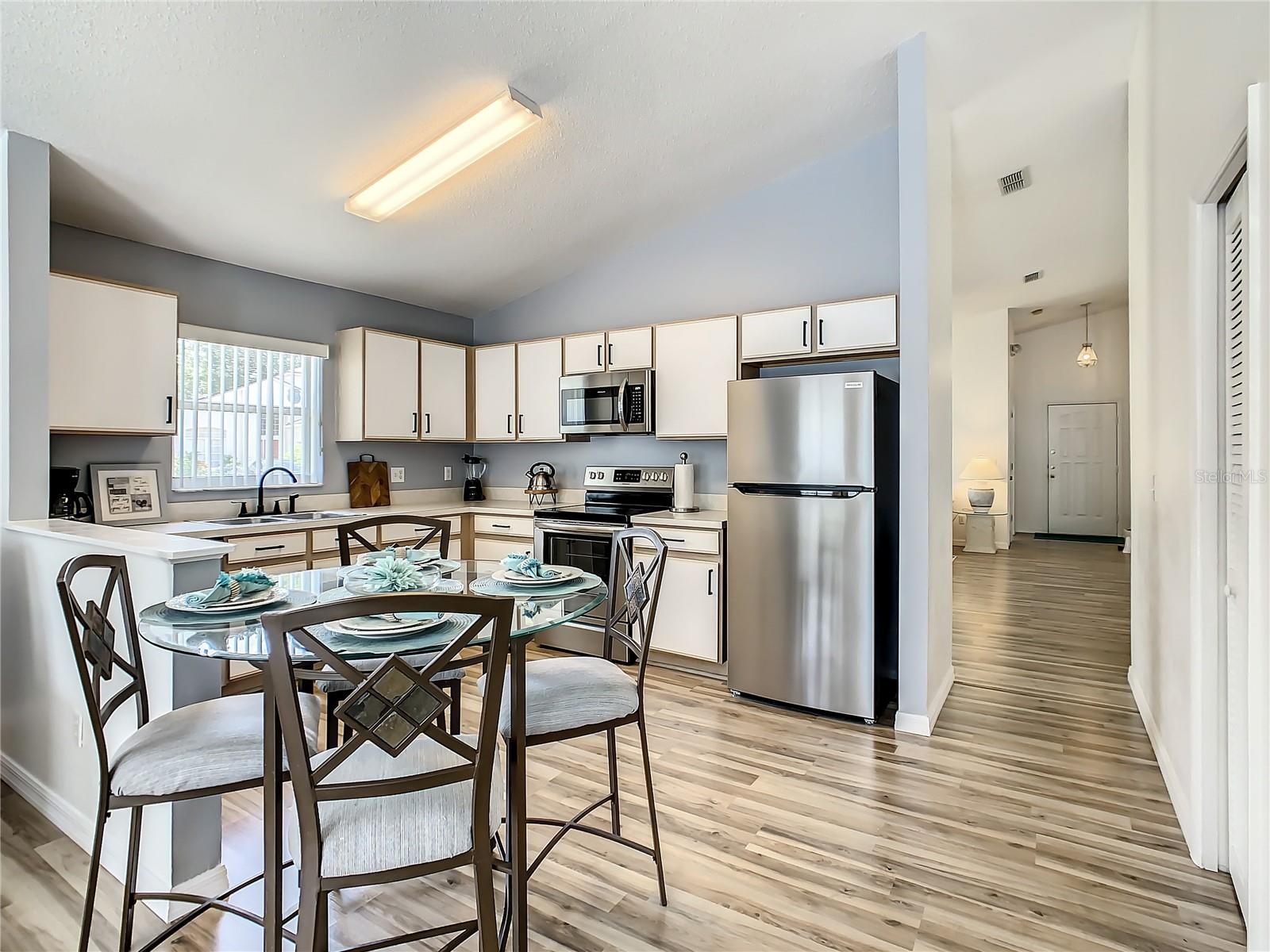 Kitchen with newly installed stainless appliances