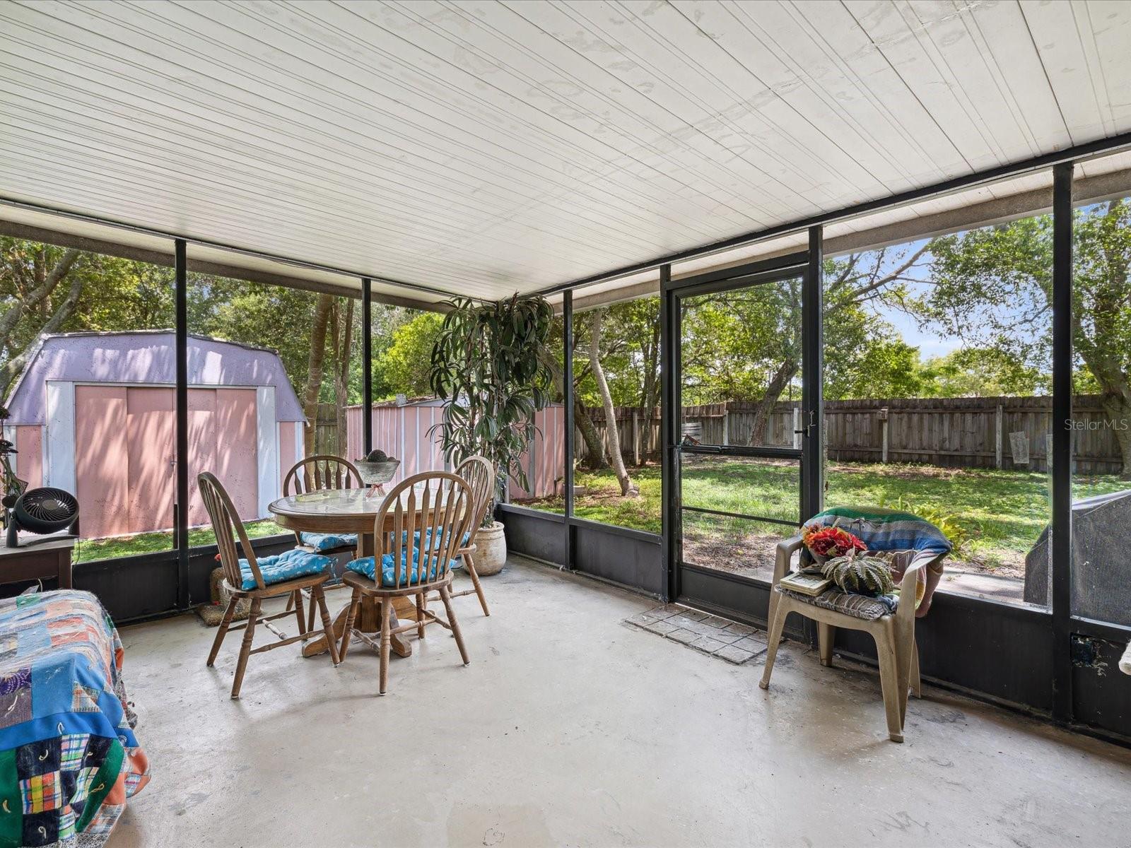 rear covered screened porch