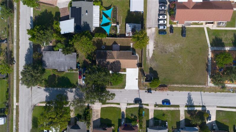 Aerial view of the house