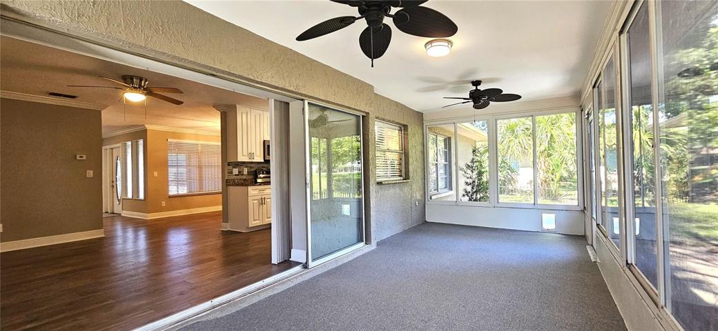 Florida room with pocket sliders
