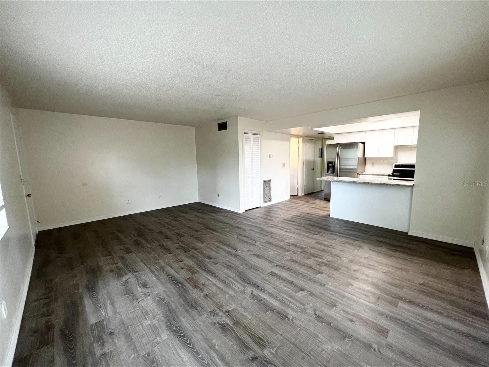 Open concept living dining combo