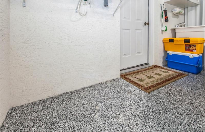 One Car Garage with Epoxy Floor