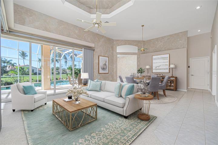virtually staged great room / living room