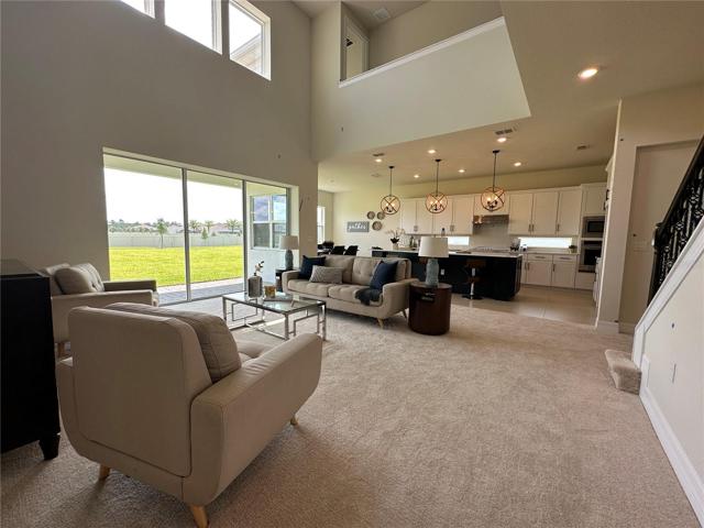 Gathering Room with View of Kitchen