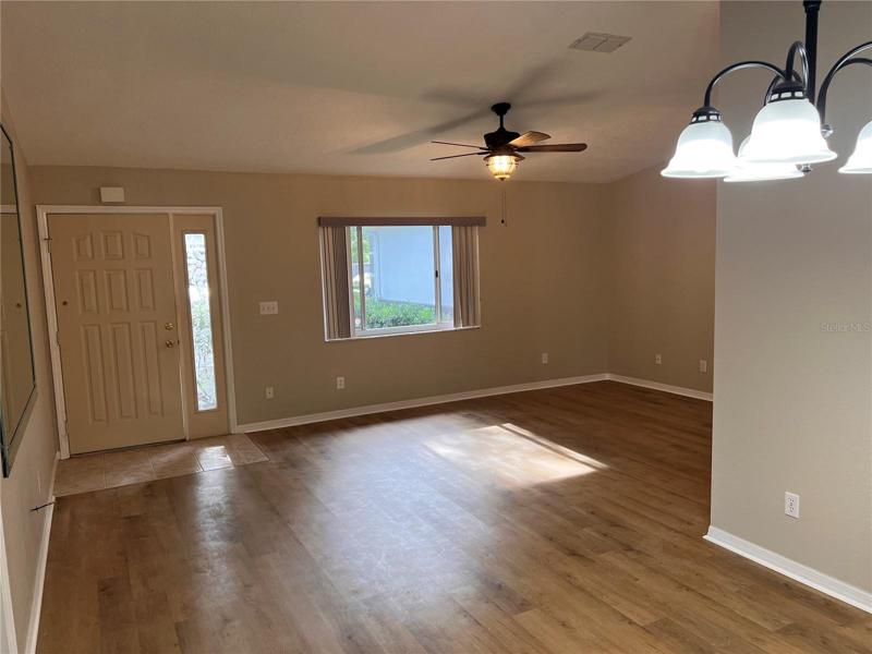view from dining room into living room