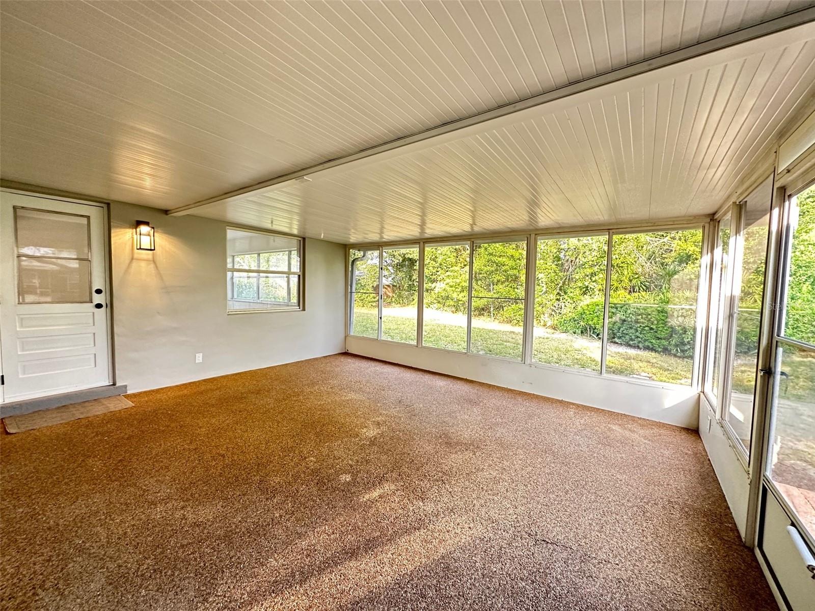 Enclosed Back Porch with Glass windows and screens