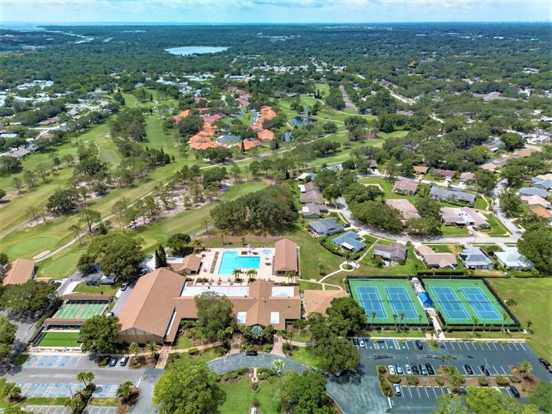 Aerial view of the main clubhouse area