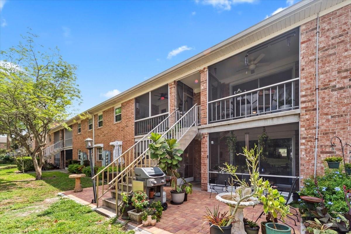 Semi-private Staircase form the Condo to the Backyard